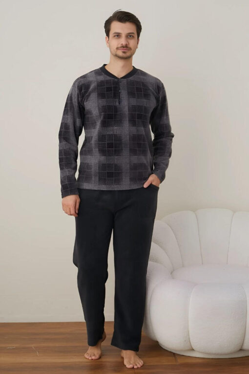 Πιτζάμα Ανδρική Fleece R4024 - ΑΝΘΡΑΚΙ, M - Image 6