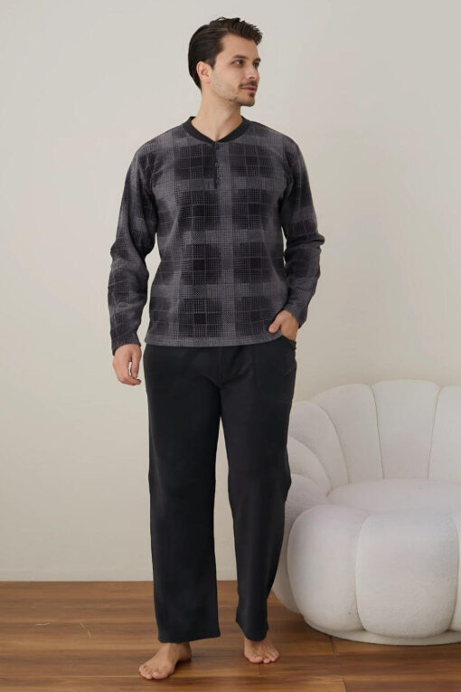Πιτζάμα Ανδρική Fleece R4024 - ΑΝΘΡΑΚΙ, M - Image 2