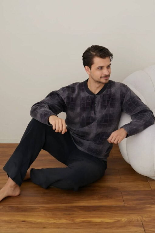 Πιτζάμα Ανδρική Fleece R4024 - ΑΝΘΡΑΚΙ, M - Image 4