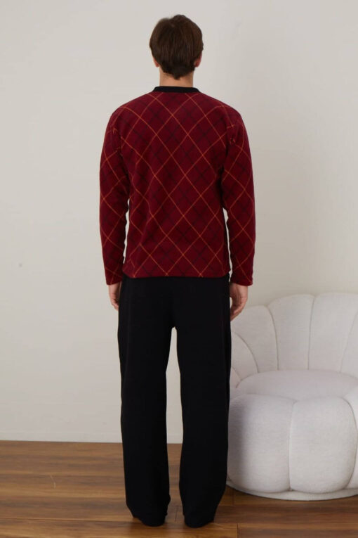 Πιτζάμα Ανδρική Fleece R4032 - ΜΠΟΡΝΤΟ, M - Image 3