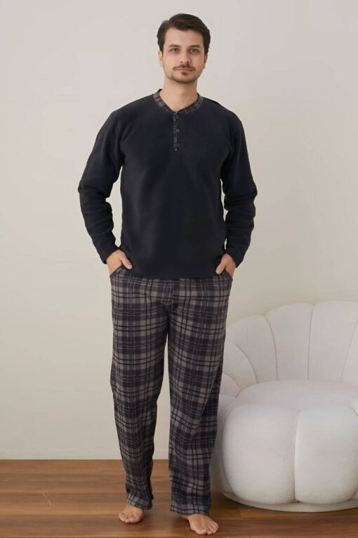 Πιτζάμα Ανδρική Fleece W4030 - ΑΝΘΡΑΚΙ, M - Image 6