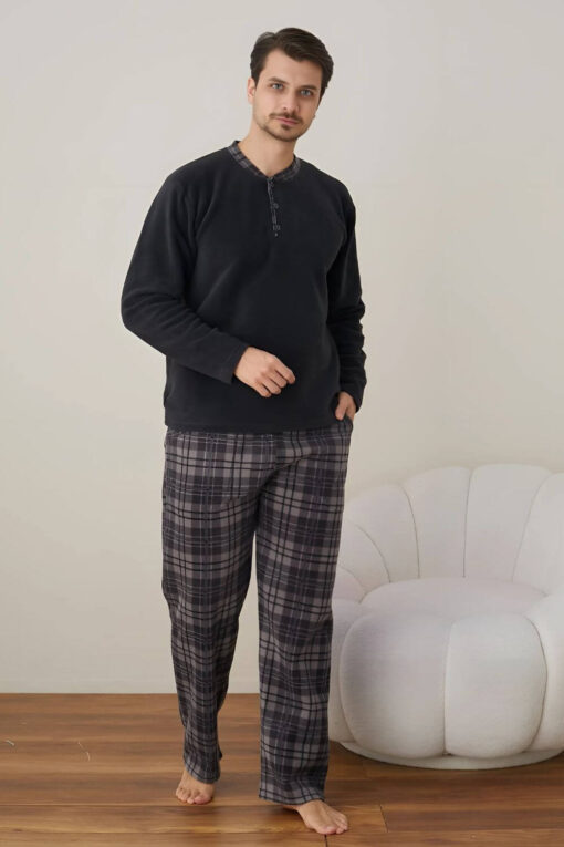 Πιτζάμα Ανδρική Fleece W4030 - ΑΝΘΡΑΚΙ, M - Image 2
