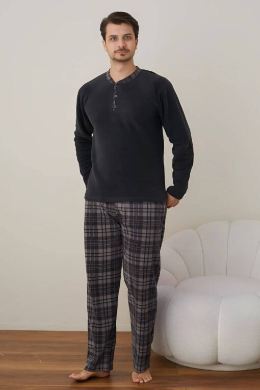 Πιτζάμα Ανδρική Fleece W4030 - ΑΝΘΡΑΚΙ, M - Image 3