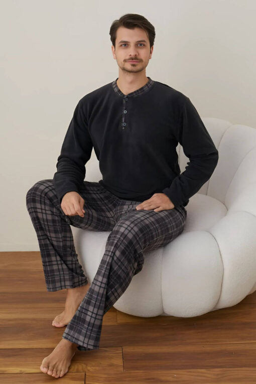 Πιτζάμα Ανδρική Fleece W4030 - ΑΝΘΡΑΚΙ, M - Image 4