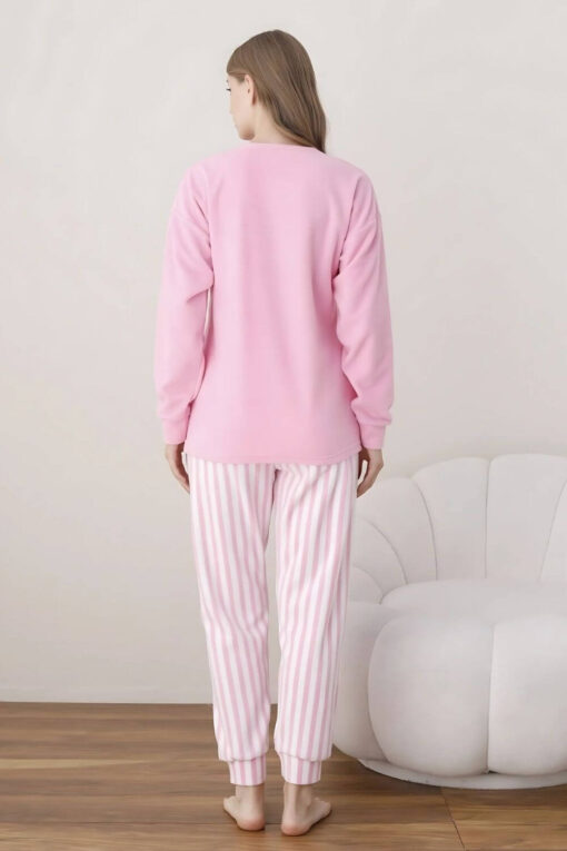 Πιτζάμα Γυναικεία Fleece 7003 - ΡΟΖ, XL - Image 5