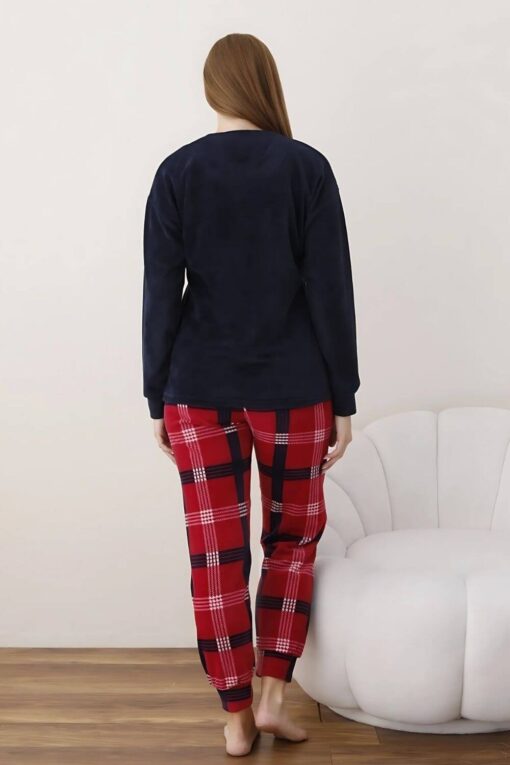 Πιτζάμα Γυναικεία Fleece 7004 - ΜΠΛΕ ΣΚΟΥΡΟ, XL - Image 5