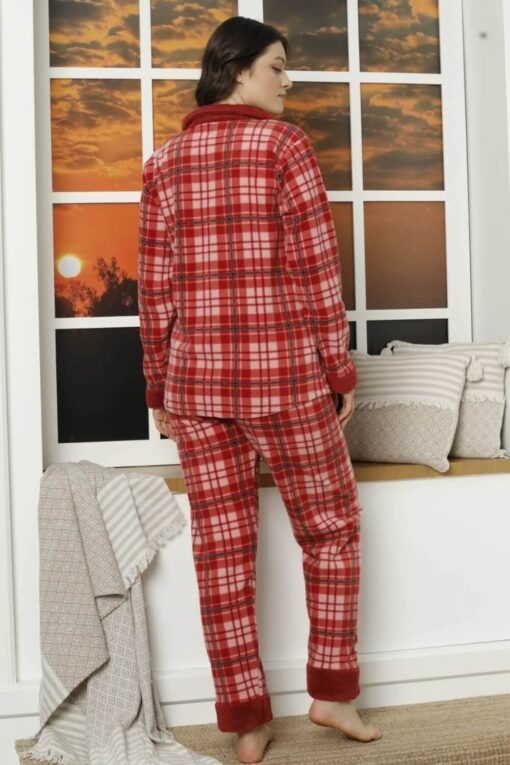 Πιτζάμα Γυναικεία Fleece Με Κουμπιά W21036 - ΠΟΛΥΧΡΩΜΟ, M - Image 4