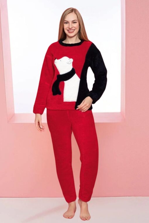 Πιτζάμα Γυναικεία Fleece W8177 - ΚΟΚΚΙΝΟ, XXL - Image 3