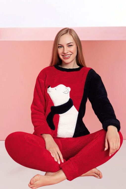 Πιτζάμα Γυναικεία Fleece W8177 - ΚΟΚΚΙΝΟ, XXL - Image 2