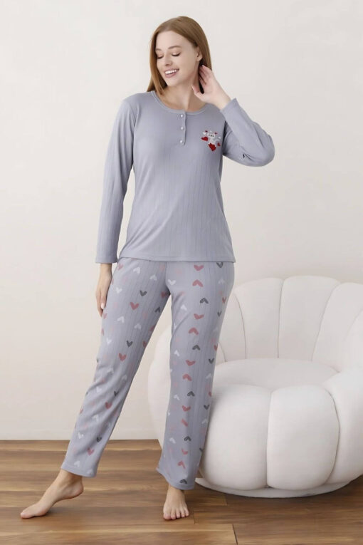 Πιτζάμα Γυναικεία Homewear 5020 - ΓΚΡΙ, XXL - Image 2
