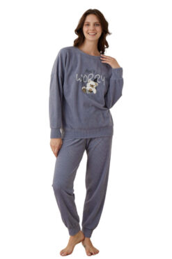 Πιτζάμα Γυναικεία Homewear Don&apos;t Worry W01012 - ΑΝΘΡΑΚΙ, M