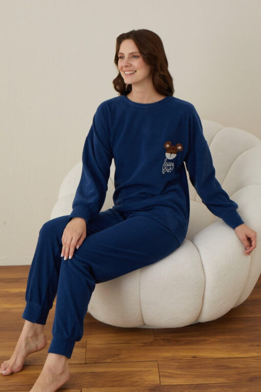 Πιτζάμα Γυναικεία Homewear Happy Hour W01013 - ΜΠΛΕ, S-M - Image 6