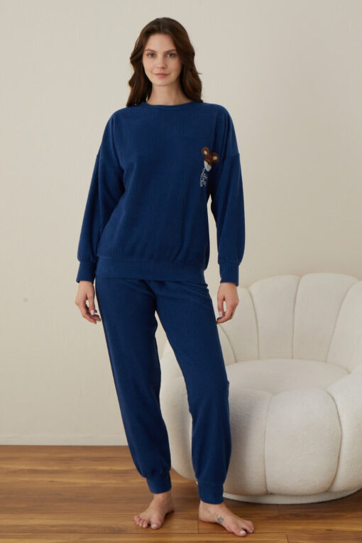 Πιτζάμα Γυναικεία Homewear Happy Hour W01013 - ΜΠΛΕ, S-M - Image 3