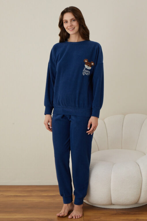 Πιτζάμα Γυναικεία Homewear Happy Hour W01013 - ΜΠΛΕ, S-M - Image 2