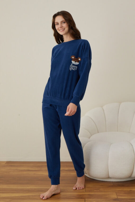 Πιτζάμα Γυναικεία Homewear Happy Hour W01013 - ΜΠΛΕ, S-M - Image 4