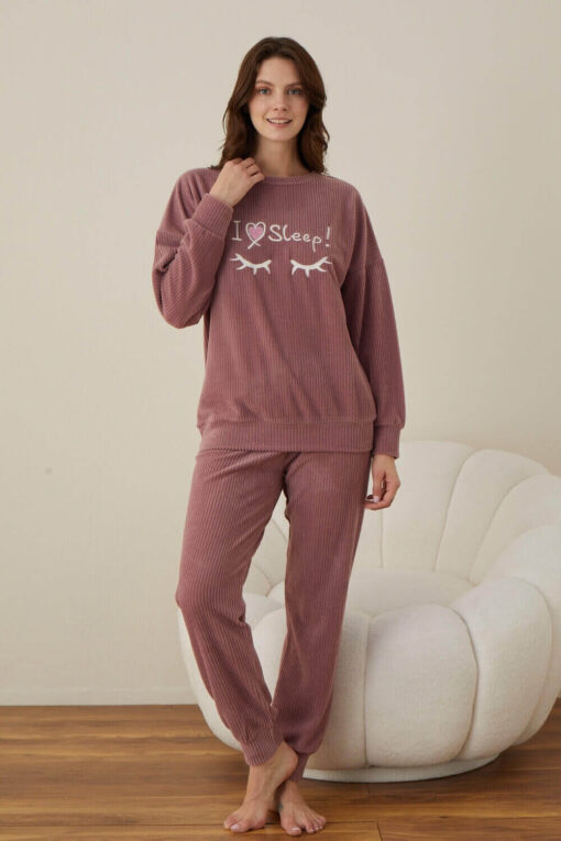 Πιτζάμα Γυναικεία Homewear I love Sleep W01018 - ΣΑΠΙΟ ΜΗΛΟ, XXL - Image 4