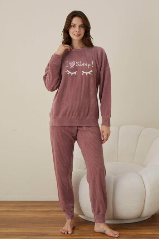 Πιτζάμα Γυναικεία Homewear I love Sleep W01018 - ΣΑΠΙΟ ΜΗΛΟ, XXL - Image 3