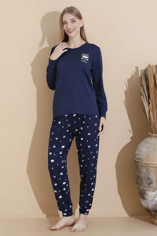 Πιτζάμα Γυναικεία Homewear Sendy 8007 - ΜΠΛΕ, S-M - Image 3
