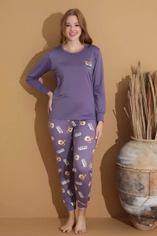 Πιτζάμα Γυναικεία Homewear Sendy 8013 - ΜΩΒ, S-M - Image 6