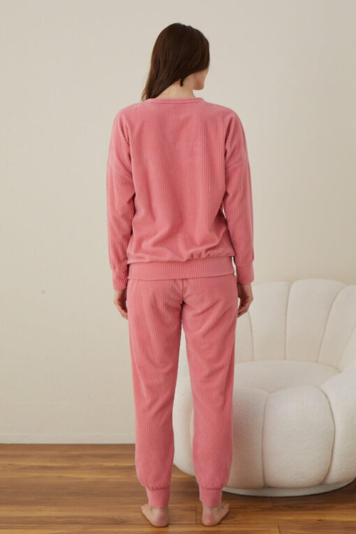 Πιτζάμα Γυναικεία Homewear Smile W01016 - ΡΟΖ, S-M - Image 4