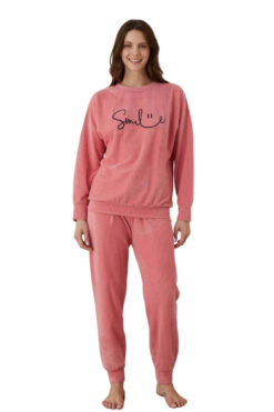 Πιτζάμα Γυναικεία Homewear Smile W01016 - ΡΟΖ, S-M