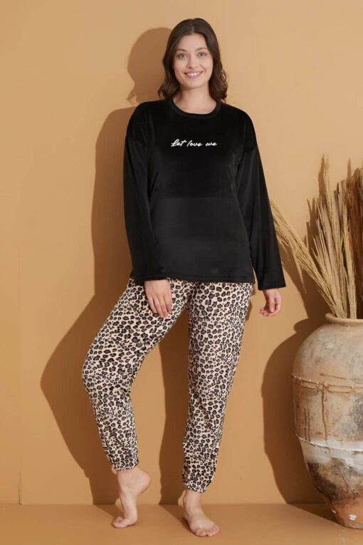 Πιτζάμα Γυναικεία Homewear Βελουτέ 09019 - ΛΕΟΠΑΡ, XXL - Image 6