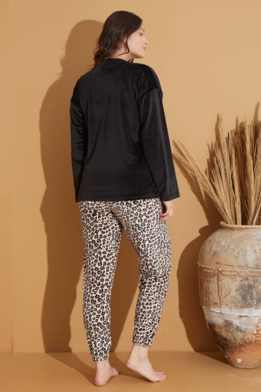 Πιτζάμα Γυναικεία Homewear Βελουτέ 09019 - ΛΕΟΠΑΡ, XXL - Image 5