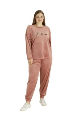 Πιτζάμα Γυναικεία Homewear Βελουτέ 15925 - ΣΑΠΙΟ ΜΗΛΟ, XL