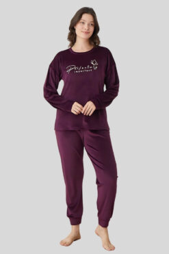 Πιτζάμα Γυναικεία Homewear Βελουτέ 3067 - ΜΩΒ, S-M