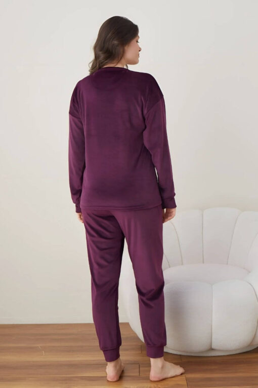 Πιτζάμα Γυναικεία Homewear Βελουτέ 3067 - ΜΩΒ, S-M - Image 5