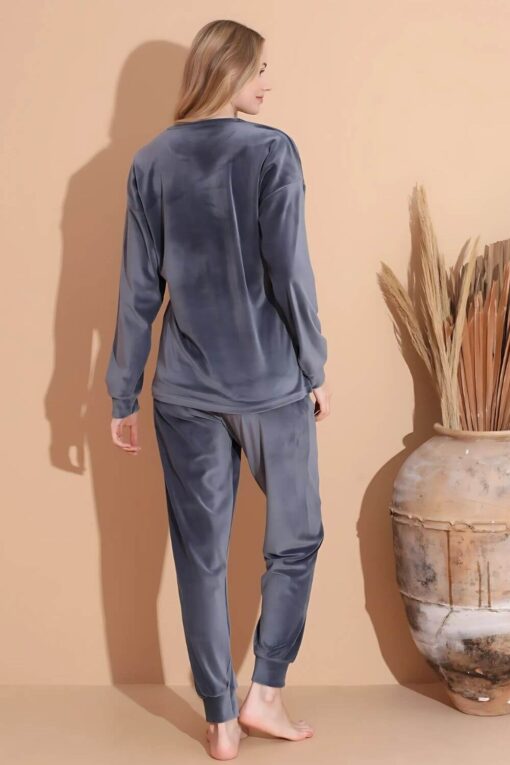 Πιτζάμα Γυναικεία Homewear Βελουτέ 3073 - ΓΚΡΙ, L - Image 5