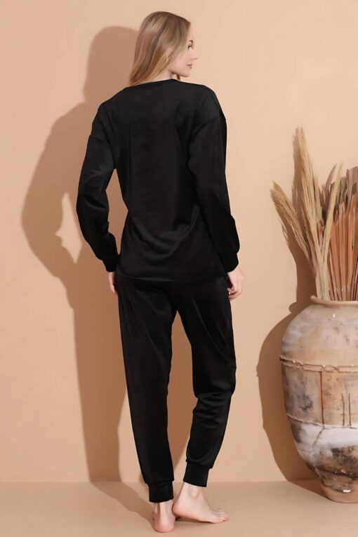 Πιτζάμα Γυναικεία Homewear Βελουτέ 3087 - ΜΑΥΡΟ, XL - Image 5
