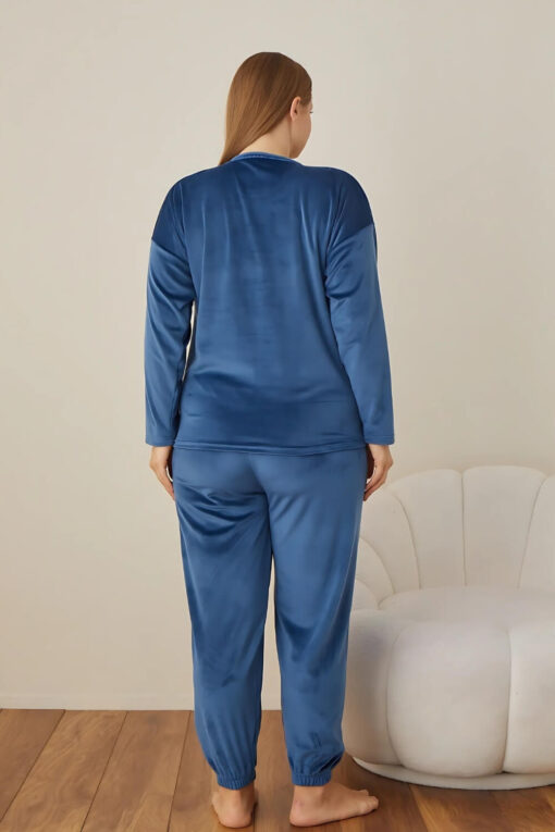 Πιτζάμα Γυναικεία Homewear Βελουτέ 3109 - ΜΠΛΕ-ΡΟΥΑ, XL - Image 5