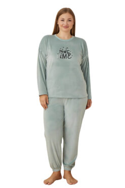 Πιτζάμα Γυναικεία Homewear Βελουτέ 3110 - ΜΕΝΤΑ, XL
