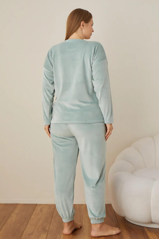 Πιτζάμα Γυναικεία Homewear Βελουτέ 3110 - ΜΕΝΤΑ, XXL - Image 5