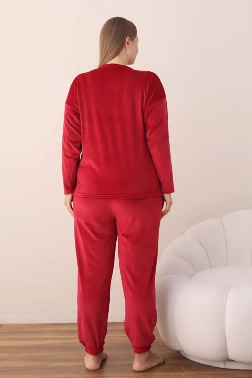 Πιτζάμα Γυναικεία Homewear Βελουτέ 3112 - ΚΡΑΣΟΥΛΙ, XXL - Image 5