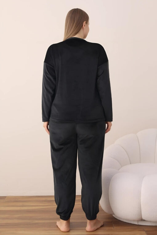 Πιτζάμα Γυναικεία Homewear Βελουτέ 3113 - ΜΑΥΡΟ, XL - Image 5