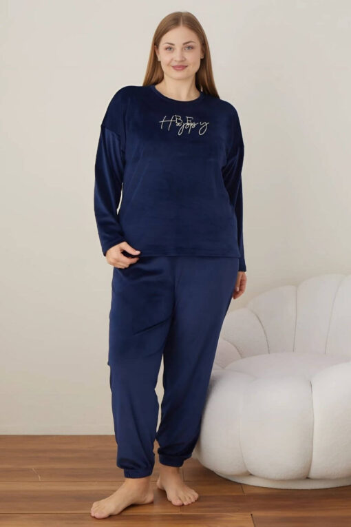 Πιτζάμα Γυναικεία Homewear Βελουτέ 3120 - ΜΠΛΕ, XL - Image 6