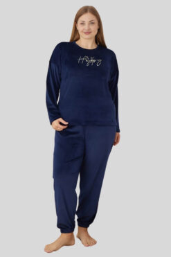 Πιτζάμα Γυναικεία Homewear Βελουτέ 3120 - ΜΠΛΕ, XL