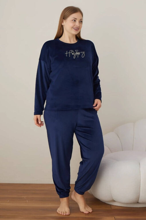 Πιτζάμα Γυναικεία Homewear Βελουτέ 3120 - ΜΠΛΕ, XL - Image 2