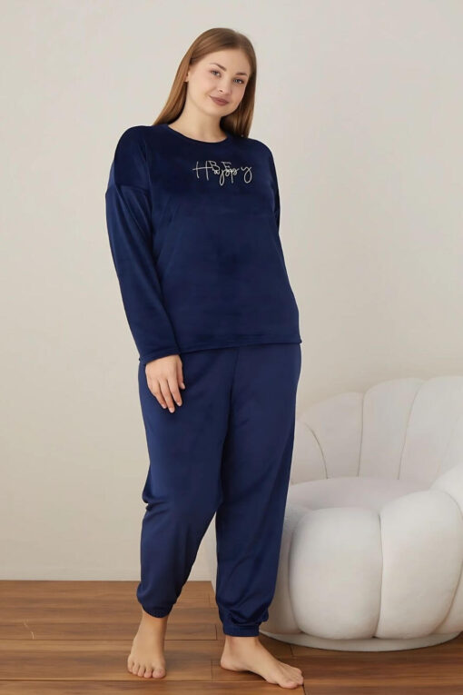 Πιτζάμα Γυναικεία Homewear Βελουτέ 3120 - ΜΠΛΕ, XL - Image 3