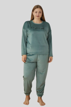 Πιτζάμα Γυναικεία Homewear Βελουτέ 3122 - ΜΕΝΤΑ, XXL