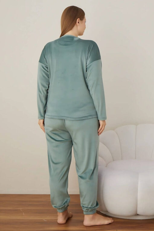 Πιτζάμα Γυναικεία Homewear Βελουτέ 3122 - ΜΕΝΤΑ, XXL - Image 6