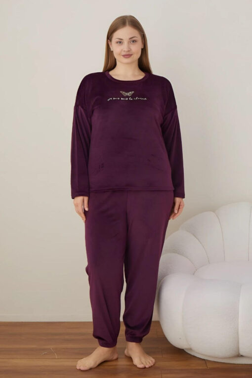 Πιτζάμα Γυναικεία Homewear Βελουτέ 3123 - ΜΩΒ, XL - Image 6