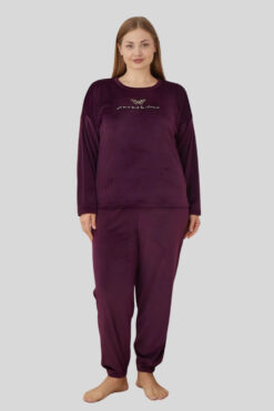 Πιτζάμα Γυναικεία Homewear Βελουτέ 3123 - ΜΩΒ, 4XL