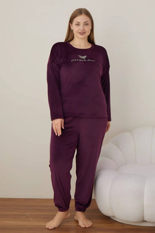 Πιτζάμα Γυναικεία Homewear Βελουτέ 3123 - ΜΩΒ, XL - Image 2