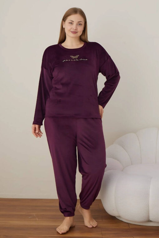 Πιτζάμα Γυναικεία Homewear Βελουτέ 3123 - ΜΩΒ, XL - Image 3