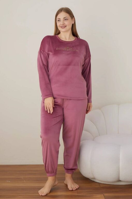 Πιτζάμα Γυναικεία Homewear Βελουτέ 3124 - ΤΡΙΑΝΤΑΦΥΛΛΙ, XXL - Image 6