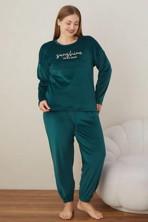 Πιτζάμα Γυναικεία Homewear Βελουτέ 3126 - ΚΥΠΑΡΙΣΣΙ, 4XL - Image 2