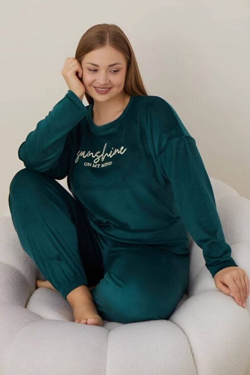 Πιτζάμα Γυναικεία Homewear Βελουτέ 3126 - ΚΥΠΑΡΙΣΣΙ, 4XL - Image 4